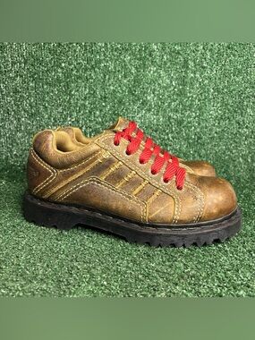 Vintage Dr Martens Shoes Womens 8 Brown Keith Oxford Leather Chunky Y2K Doc 90s